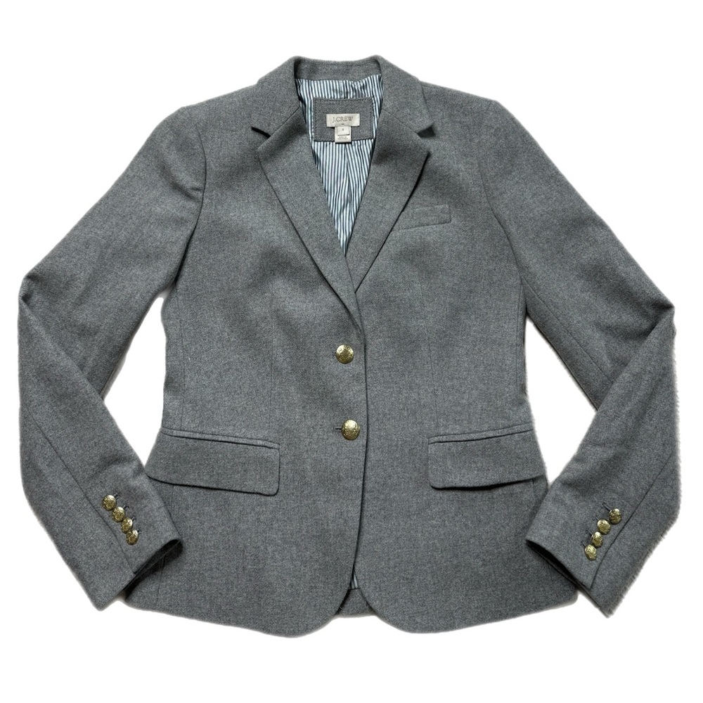 J. Crew Gray Blazer with Gold Buttons